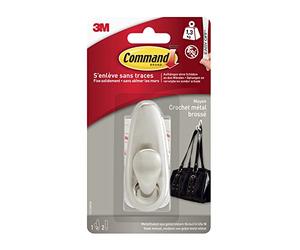 Gancio in metallo nichel spazzolato medio modello CommandTM FC12-BN