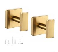 Gancio in metallo per bagno e soggiorno, staffa in acciaio inox per appendere asciugamani e accappatoi con design antiruggine (oro)