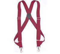 Gancio Laterale Resistente for Uomo, Larghezza 3,5 cm, Forma a X, Elastico Regolabile, Bretelle for Pantaloni, Jeans, Cinture(Dark Red)