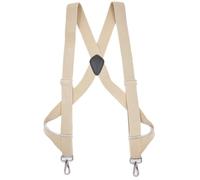 Gancio Laterale Resistente for Uomo, Larghezza 3,5 cm, Forma a X, Elastico Regolabile, Bretelle for Pantaloni, Jeans, Cinture(Beige)