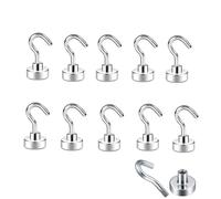 Gancio Magnetico, 10Pezzi Potente Neodimio Magnete Gancio gancio da Crociera Resistente per Soffitto Neodimio Ganci Magnetici Cucina Ruotabile Ganci Magnetici Forti per Frigorifero da Cucina