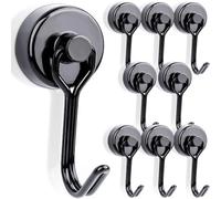 Gancio magnetico extra forte, 8 pezzi, 15 kg, 20 mm, girevole, gancio magnetico con gancio, gancio magnetico per porte in ferro, frigoriferi, cucine, appendiabiti, ufficio, magnetico, grande argento