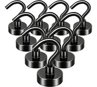 Gancio magnetico, gancio con magnete resistente da 25 libbre per cucina, casa, nave da crociera, posto di lavoro, ufficio e garage nero-3 pezzi,nero-6 pezzi,nero-10 pezzi,nero-12 pezzi,nero-16 pezzi,a