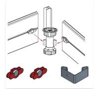 Gancio magnetico universale ad angolo per zoccolino cucina Rosso