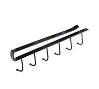 Gancio mobile dipinto di ferro da stiro Rused Design addensato Cucina Gancio di deposito per organizzare coppe spatole e utensili Materiale di ferro resistente 10,6 x 2,8 pollici (Nero)