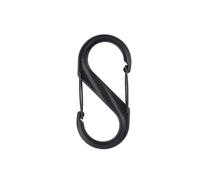 Gancio Moschettone a S in plastica nera H 20 cm Nero