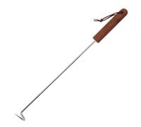 Gancio multiuso in acciaio inox per la lavorazione della carne con manico in legno, ideale per curare pancette e barbecue all'aperto