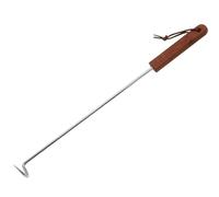 Gancio multiuso in acciaio inox per la lavorazione della carne con manico in legno, ideale per curare pancette e utensili da cucina per barbecue all'aperto