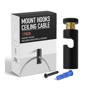 Gancio nero per illuminazione a sospensione e lampadario Swag, fermacavo minimalista per parete, ganci da soffitto moderni per illuminazione Swag, cavi elettrici facili da montare. (1 confezione)