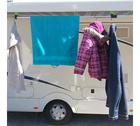 Gancio occhiello per tende Fiamma, Omnistor, Thule con guide per camper, caravan, campeggio., Klettband+Haken geschlossen für Kederschiene 7mm, verde fluo, 3