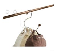 Gancio organizer per cappelli in legno di noce, con struttura in metallo a forma di cigno con accento a sfera in legno e scanalature antiscivolo per appenderlo in modo sicuro (1 pezzo)