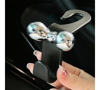 Gancio organizer per sedile auto con dettaglio fiocco per l'installazione basata sul poggiatesta e la gestione degli oggetti in movimento (nero-argento)