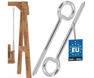 Gancio oscillante da soffitto KOTARBAU®, avvolgente, a vite, in acciaio inox, 24