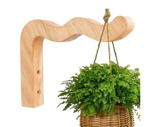 Gancio Parete Legno - Legno 23.3cm 9 Pollici Resistente, Supporto Parete Pianta Forma Onda | Pianta Interno Decorativa, Supporto Sospensione Decorativo | Per Lanterna Vaso Campanella Cesto Dé