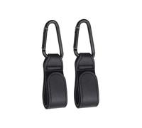 Gancio Passeggino,2 PCS Ganci per Passeggino Universale Borsa Ganci Passeggino Nero Moschettone Clip Passeggino Moschettoni Per Carrozzina in Pelle