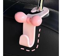 Gancio per appendere l'interno dell'auto con design a fiocco per il montaggio sul poggiatesta per riporre borse, borse e accessori da viaggio (rosa)