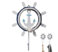 Gancio per asciugamano costiero - Gancio da parete rustico per coste, portasciugamani costieri con tema mediterraneo, gancio decorativo da parete per cappotti, grembiuli, cappelli, asciugamani