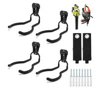 Gancio per attrezzi elettrici da giardino, mangia-erbacce, tagliabordi, gancio da parete per garage, con 2 porta cavi di prolunga, può contenere fino a 30 kg, 4 pezzi