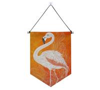 Gancio per banner arancione fenicotteri per parete con asta telescopica banner bandiera decorazioni da cortile all'aperto per porte, pareti, finestre, giardini, cortile