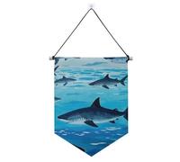Gancio per banner blu squalo pittura a inchiostro cinese per parete con banner in tessuto asta telescopica decorazioni per feste all'aperto per Festival e giorno speciale