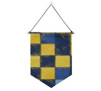Gancio per banner scozzese a scacchi giallo blu per parete con bandiere telescopiche banner per feste e decorazioni per ufficio, scuola, aula, dormitorio, casa