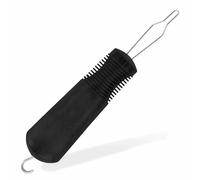 Gancio per bottoni e cerniera, gancio per cerniera, facile da impugnare, per vestiti e vestiti, per camicie, con una sola mano, disabili, disabili e anziani (nero)