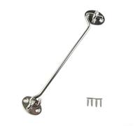 Gancio per cabina in acciaio inox e chiavistello a occhiello, resistente, silenzioso, per capannone, cancello, garage, serra, resistente alla ruggine, con viti (20,3 cm)