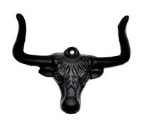 Gancio per cappello da cowboy, scultura a testa di toro, organizer vintage