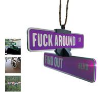 Gancio per cartello stradale "Fuck Around and Find Out", divertente cartello stradale decorativo stampato in 3D, originale cartello girevole da appendere agli angoli delle strade (Purple)