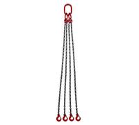 Gancio per catena a 4 gambe, 1,5 m, 5T, catena di sollevamento con catena a farfalla, in acciaio G80, catena di arresto con chiavistello per operazioni di sollevamento in mine, porti in acciaio