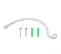 Gancio per cesto da giardino da 20,3 cm, per fioriere da appendere, in ferro con finitura bianca e nera, 1 gancio decorativo resistente per terrazze, balconi e uso interno (bianco)