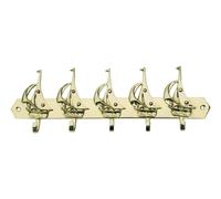 Gancio per Chiavi Con 5 Barche a Vela da Parete IN Ottone 25,5 X 7 CM Sea-Club