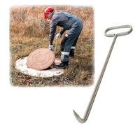 Gancio per chiusino,Gancio Tombino, Gancio for tombino, pratico strumento for sollevare il coperchio del tombino, estrattore for griglia di scarico con testa appuntita e manici ovali(120cm (47 1/4"))