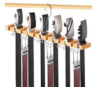 Gancio per cintura per armadio, organizer per accessori per armadio, design a doppio strato, salvaspazio, capacità massima di 23 oggetti, supporto per cintura in legno per cintura a cricchetto,