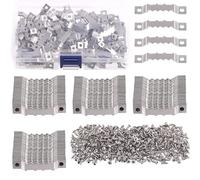 Gancio per cornici con denti di sega, Ganci for appendere quadri e specchi a dente di con viti 7x40 mm multicolore, confezione da 50 set(Silver-100sets)