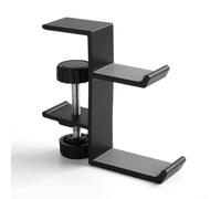 Gancio per cuffie in alluminio per uso desktop con design a basso profilo, si adatta sotto i bracci del monitor e le periferiche (Z21 nero)