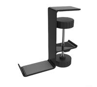 Gancio per cuffie in alluminio per uso desktop con design a basso profilo, si adatta sotto i bracci del monitor e le periferiche (Z20 nero)