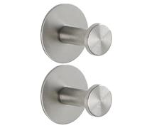 Gancio per doccia con montaggio a parete, in acciaio, set di adesivi leggeri e senza tracce, ganci per vestiti e da bagno a lunga durata, per riporre vestiti e cappelli, montaggio a parete per