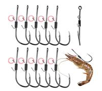 Gancio per esca viva, robusto montaggio ad acqua, robusto, 10 pezzi, da per pesce persico, trota, pesce gatto, campeggio, fiume lago