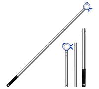 Gancio per finestra da tetto, asta apribile - Estensione della maniglia della finestra, in acciaio inox, per lucernario Velux, asta telescopica per finestra aperta (92 cm, blu)