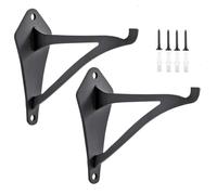 Gancio per fioriera da parete, 16,2 x 10 cm, in ferro nero, confezione da 2 supporti da appendere, decorazione artistica da giardino, gancio in metallo robusto resistente alla ruggine, per cestini di