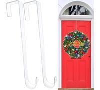 Gancio per ghirlanda, 38,1 cm, antigraffio, trasparente, per porta d'ingresso, confezione da 2 ganci da appendere sopra la porta, decorazioni natalizie pasquali, per autunno e Halloween, per