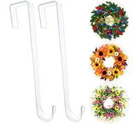 Gancio per ghirlanda, ganci trasparenti da 30,5 cm per porta d'ingresso, confezione da 2 ganci sopra la porta, decorazioni natalizie pasquali, porta ghirlande, per Halloween, ganci per ghirlande
