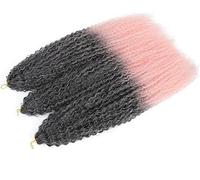 gancio per i capelli Riccioli afro Capelli all'uncinetto Ricci crespi Treccia all'uncinetto Riccioli africani Capelli Intrecciatura Ombre Capelli Rosa-M6,30 pollici, 4 Pz/lotto(M1B F 1Pcs/Lot)