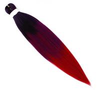 gancio per i capelli Trecce lunghe Ombre Capelli sintetici Trecce facili Capelli all'uncinetto 90 grammi Capelli da 26 pollici (dimensioni : 1 Pz/lotto, Colore : #1_26INCHES)(RED-26INCHES)