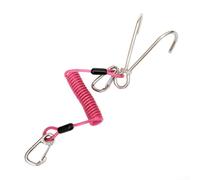 Gancio per immersioni subacquee con cordino a spirale da 1,5 m, clip a scatto doppie girevoli, gancio in acciaio inossidabile 304 per fotografia subacquea e per immersioni in cave, nero (rosa)