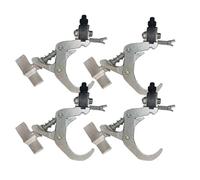 Gancio Per Luci Da Palcoscenico 4 pezzi di accessori for illuminazione da palco, testa mobile, fascio luce par, ganci grandi pieghevoli a molla argentata, gancio for a traliccio