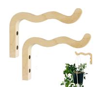 Gancio per piante da appendere, 2 staffe in legno per piante, ganci per piante da interni, ganci da parete per piante, staffe da parete per vaso, campanelli a, cesti per fioriere, decorazioni da