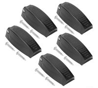 Gancio per porta camper, confezione da 5 ganci a molla in plastica per rimorchio da viaggio, camper, quinta ruota, yacht, fissaggio sicuro con viti, nero e bianco (nero)