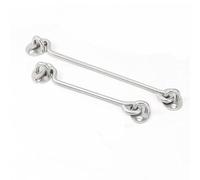 Gancio per porta e chiusura a occhiello, Ganci for la privacy con chiusura a occhiello in acciaio inossidabile da 16 pollici, a viti for persiane, tettoia for finestre nere, 2 pezzi(Silver,3 Inch)